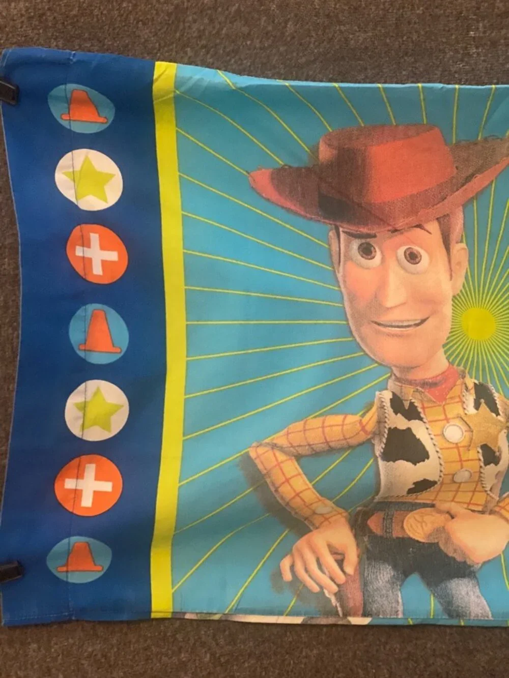 VTG Disney Pixar Toy Story Standard Pillow Case Double Sided Woody Buzz Lightyea
